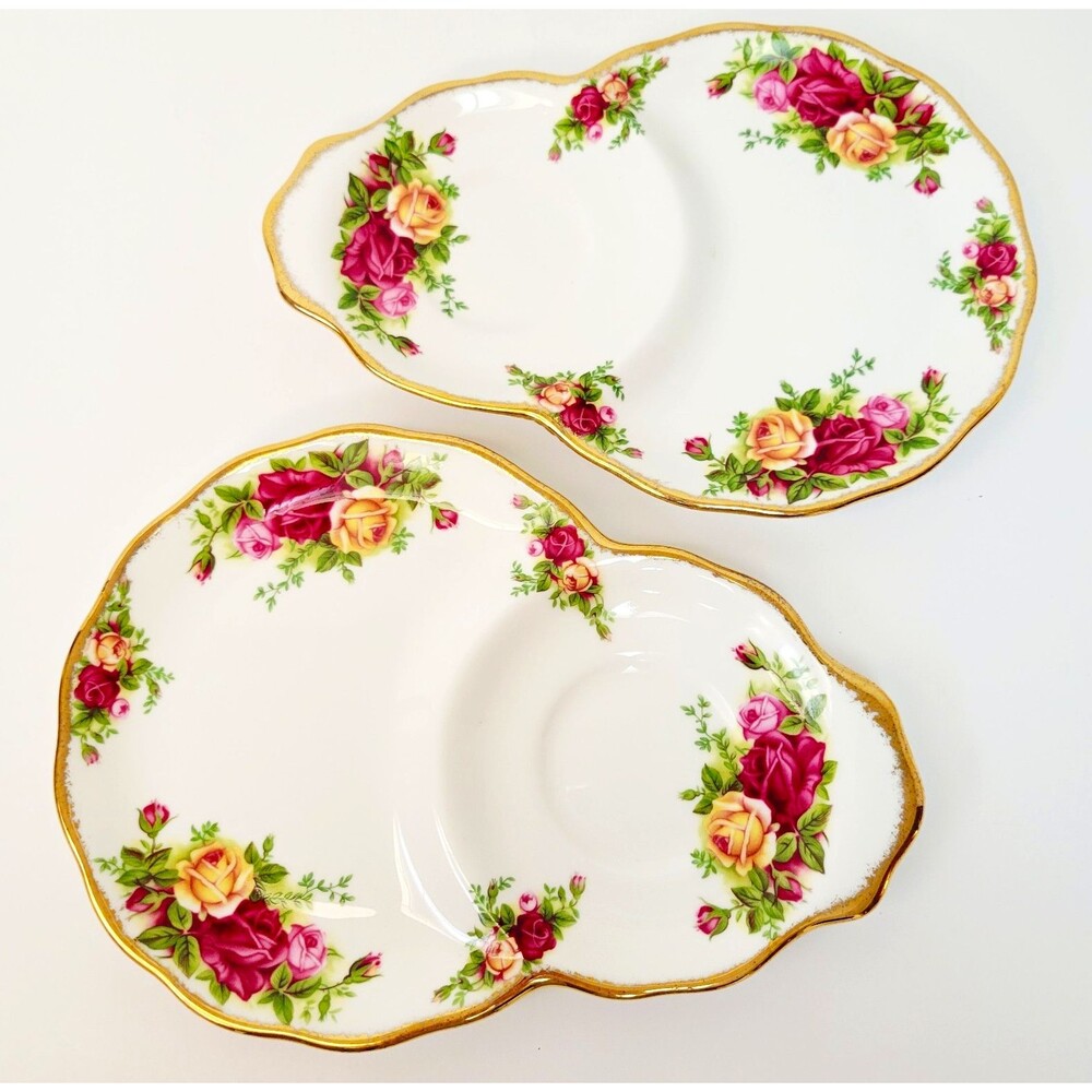Royal Albert Old Country Roses Bone China 2 Oval Serving Dishes England